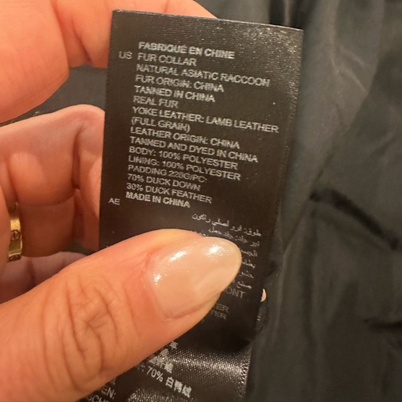 Sandro Paris Marcie black down jacket with fur and leather trim 2 - Picture 14 of 15